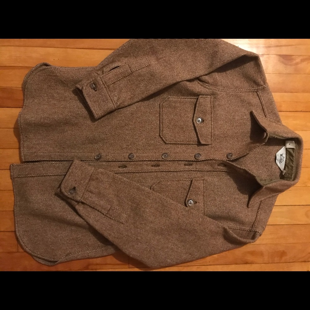 Vintage Woolrich brown wool shirt coat